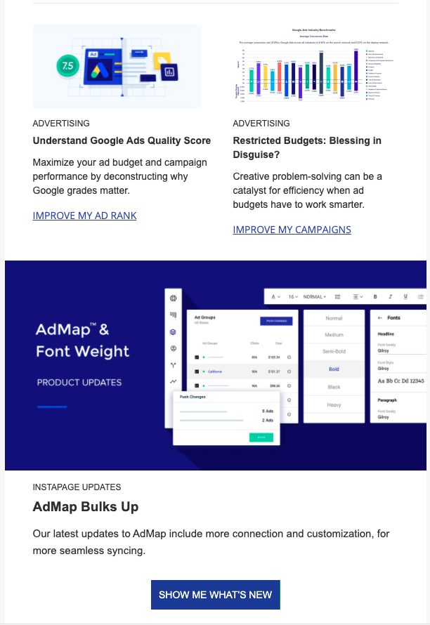 Instapage Newsletter